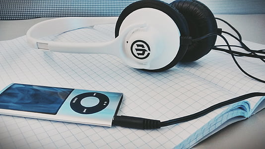 white headphones with MP3 player thumbnail