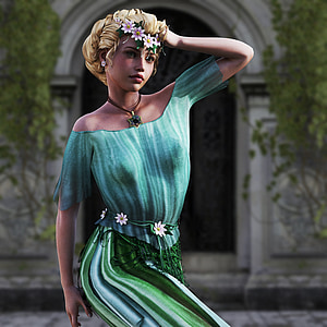 female character wearing green shirt photography thumbnail