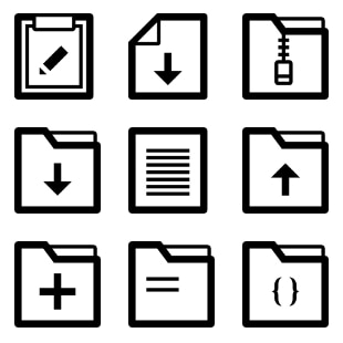 Files & Folders svg vector icon sets