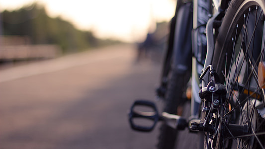 bicycle rim and brake disc in shallow focus thumbnail
