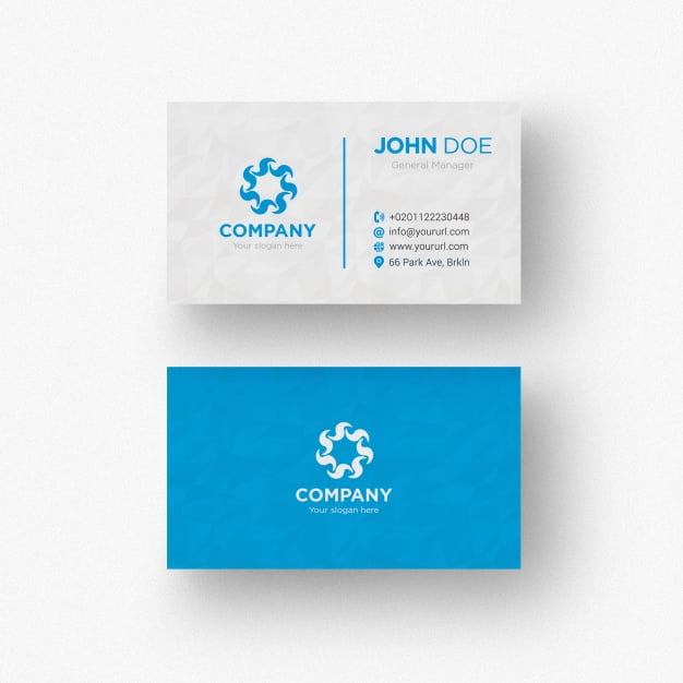 Blue and white business card psd file