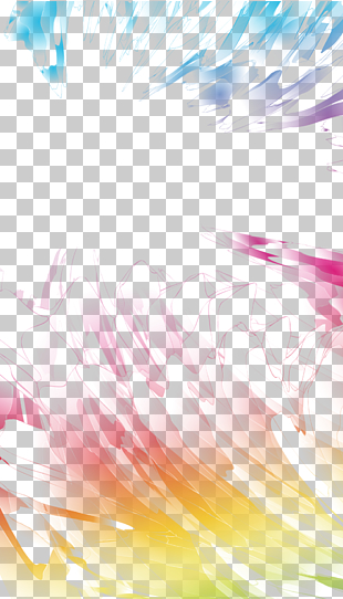 Painted flowers shading, multicolored PNG clipart
