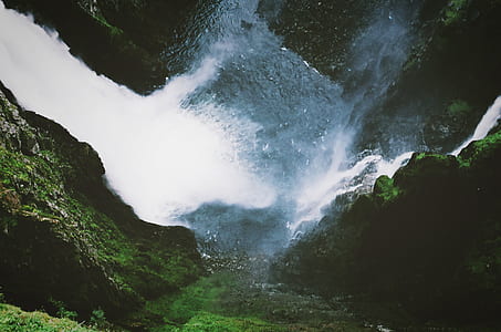 aerial shot of waterfalls thumbnail