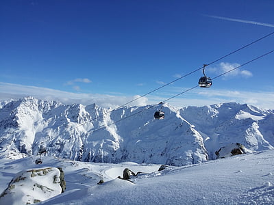 cable cars going down from the mountain thumbnail