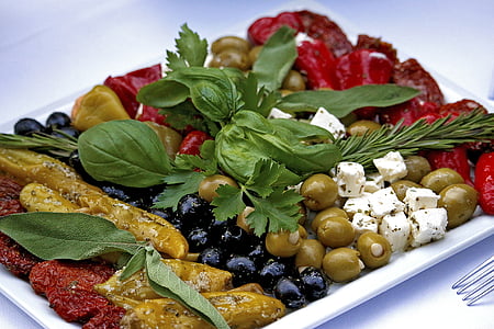 vegetable salad on white tray thumbnail