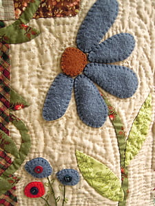 beige and blue floral fabrics thumbnail
