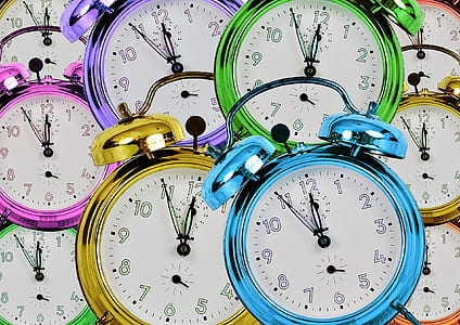 assorted-color twin-bell alarm clock lot thumbnail