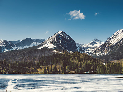 panoramic photography of glacier mountain under blue sky at daytime thumbnail