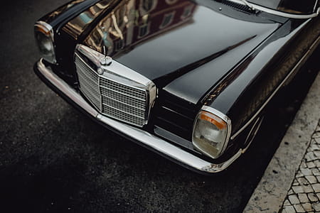 An old Mercedes Benz parked in the street, Lisbon, Portugal thumbnail