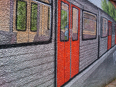 gray and red train wall paint thumbnail