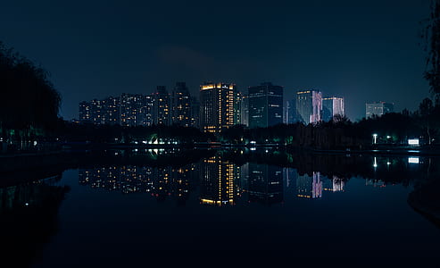 body of water across city buildings thumbnail