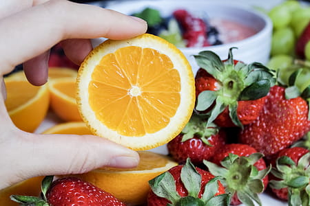Slice Orange Fruit and Strawberries thumbnail