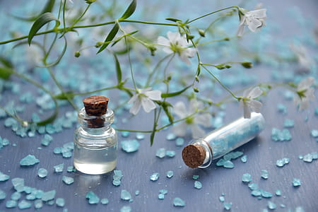 flowers, bottles, leaves, colors thumbnail