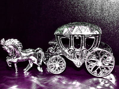silver-colored horse carriage figurine thumbnail