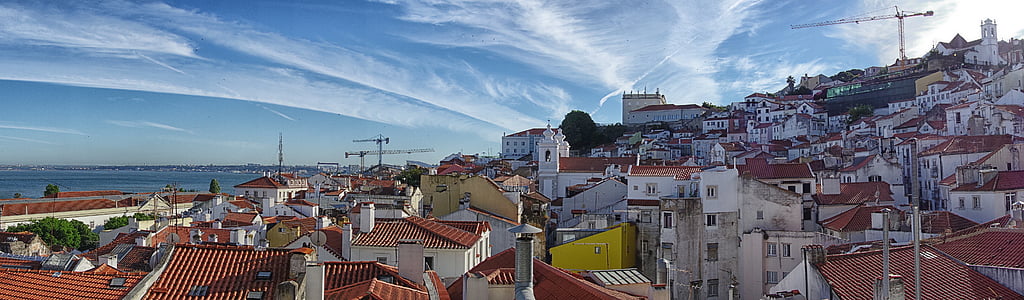 houses beneath sea in panoramic photography thumbnail