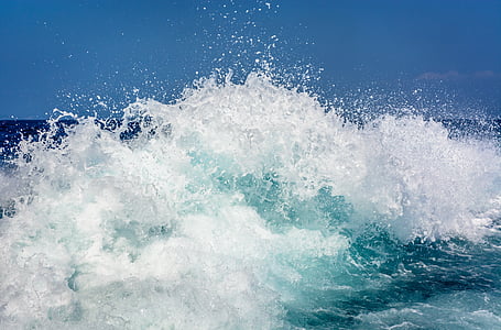 white and blue ocean wave photography thumbnail