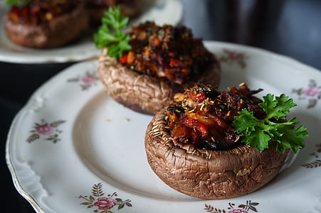 two round food on round plate thumbnail
