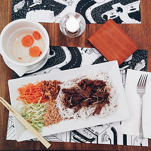 Vietnamese Bun Bo Nam Bo in a restaurant thumbnail