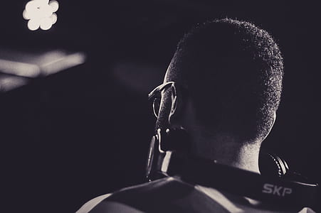 man, person, back, black and white thumbnail