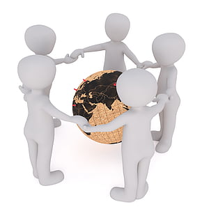 five children holding hands surrounding earth illustration thumbnail