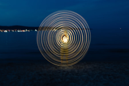 Light painting on the beach at nigh thumbnail
