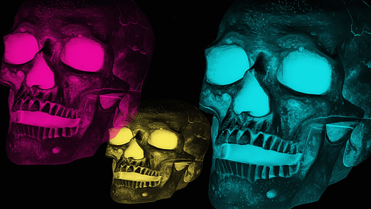 three assorted-color lighted skulls thumbnail