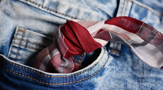 red and gray plaid textile on pocket thumbnail