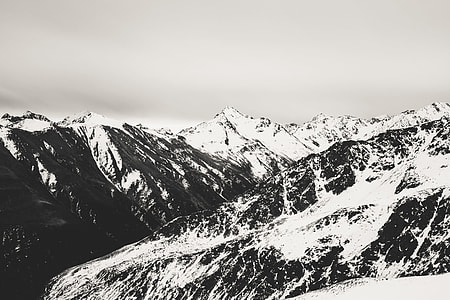 Mountains in black and white thumbnail