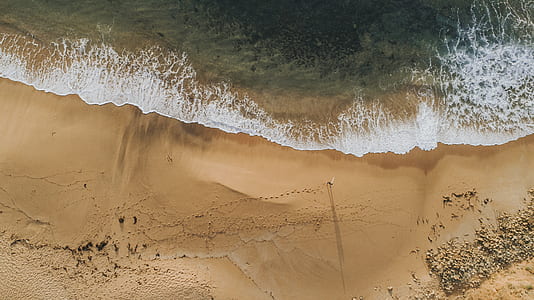 bird's-eye view photography of body of water thumbnail
