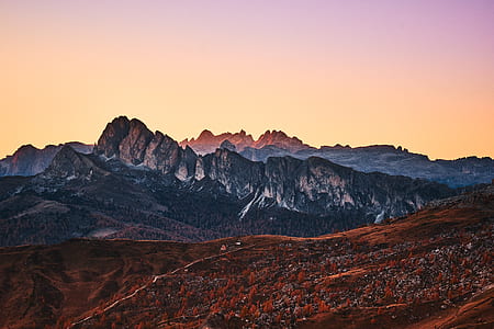 orange sky black mountain during daytime thumbnail