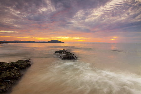 sea, dawn, nature, beach thumbnail