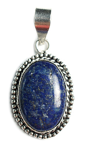 blue cabochon pendant on white surface thumbnail