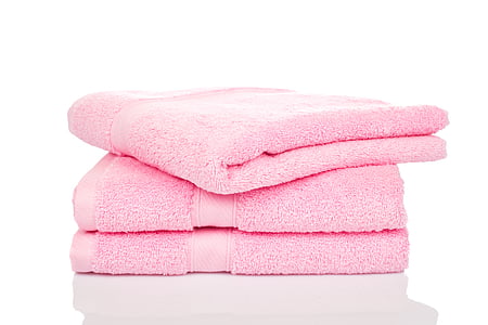three folded pink towels thumbnail