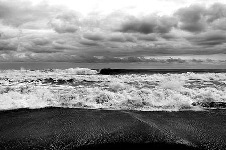 grayscale photography of sea thumbnail
