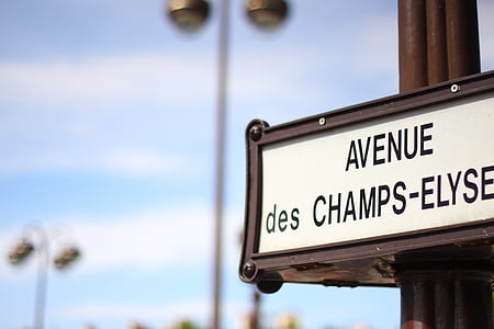 selective focus photography of Avenue des Champs-Elyse-printed road signage thumbnail