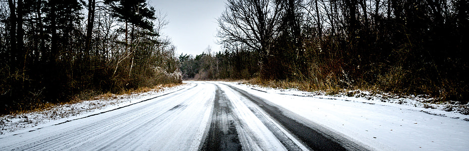 road covered with snow thumbnail