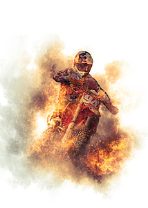 man riding motocross dirt motorcycle painting thumbnail