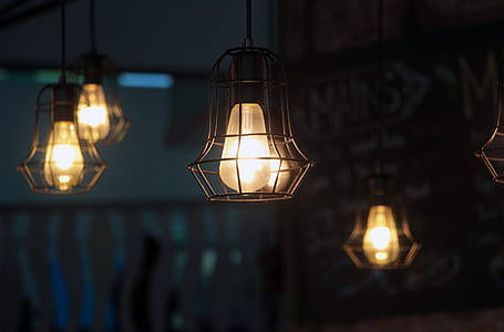 hanging lamps turned on thumbnail