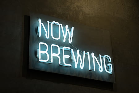 turned on white now brewing neon signage thumbnail