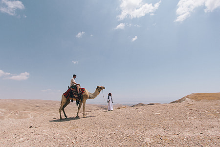 man riding a camel thumbnail
