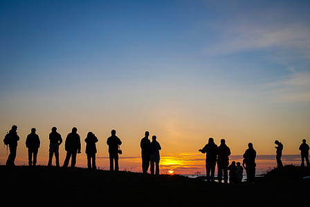 silhouette of people standing thumbnail