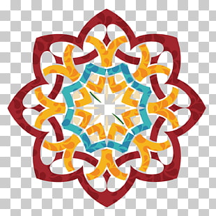 Eid al-Fitr Wedding invitation Eid al-Adha Ramadan Eid Mubarak, Indian tattoo festival card, red, teal, and orange floral illustration PNG clipart