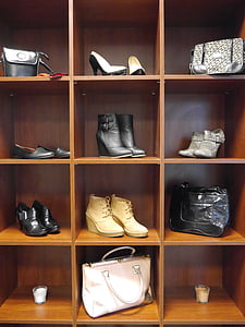 footwear and bag lot on shelf thumbnail