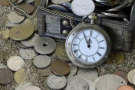 round silver-colored case pocket watch thumbnail