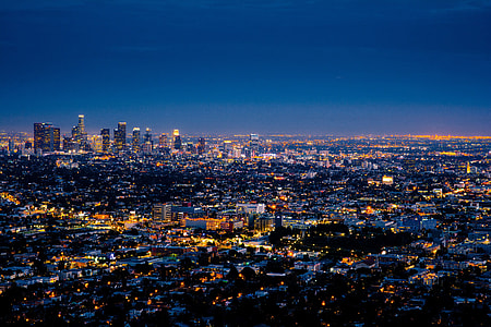 Night Lights in Los Angeles, California and cityscape thumbnail