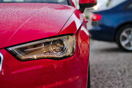 red car near other blue car thumbnail