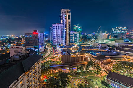 high angle photo of lighted city thumbnail