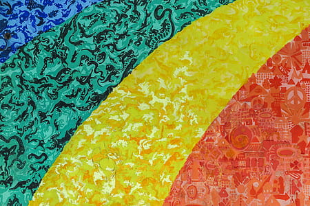 Rainbow colored mural made of animal issustrations thumbnail