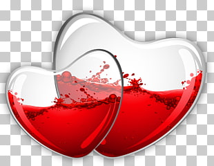 Sea Glass Hearts Lyrics Of Mice & Men, Glass Hearts with Red Wine , red and clear hearts PNG clipart