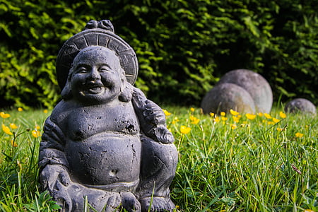 buddha sculpture on green grass field thumbnail